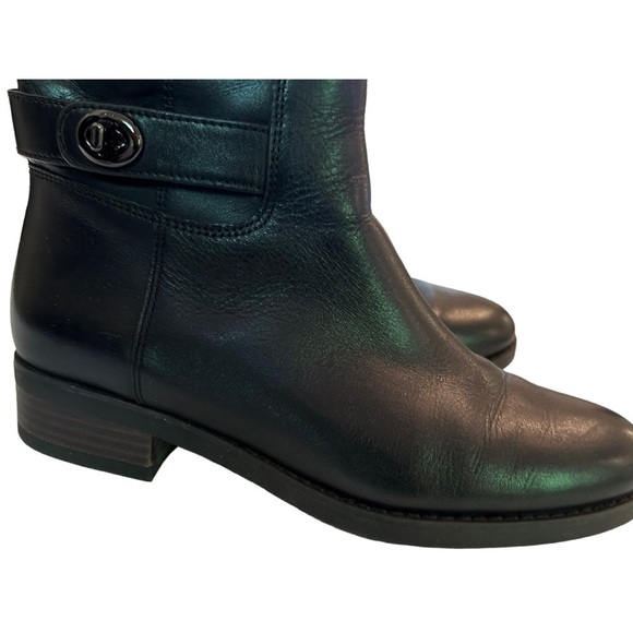 COACH Black Emmie Semi Matte Calf Over the Knee Boot - Picture 3 of 6